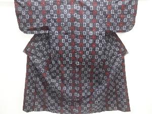 アンティーク　木綿本場久留米絣　市松模様単衣着物